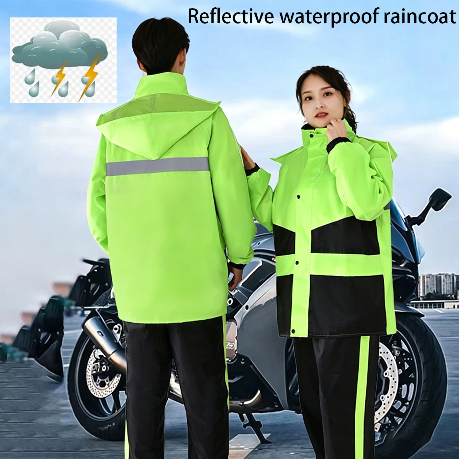 Motorcycle Gear For Women - Completo Impermeabile per Moto, Giacca Antipioggia